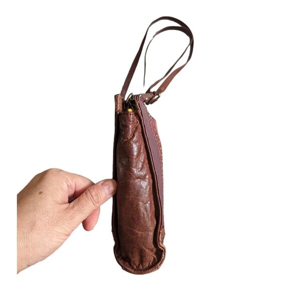 The Sak Striped Patchwork Color Leather Adjustable Crossbody Shoulder Bag SPOT - Picture 3 of 13